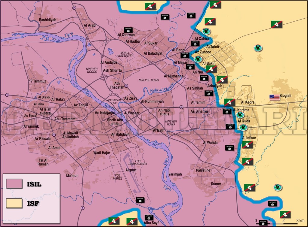 Фронтовете в Мосул към 9:00 на 05-12-2016г.